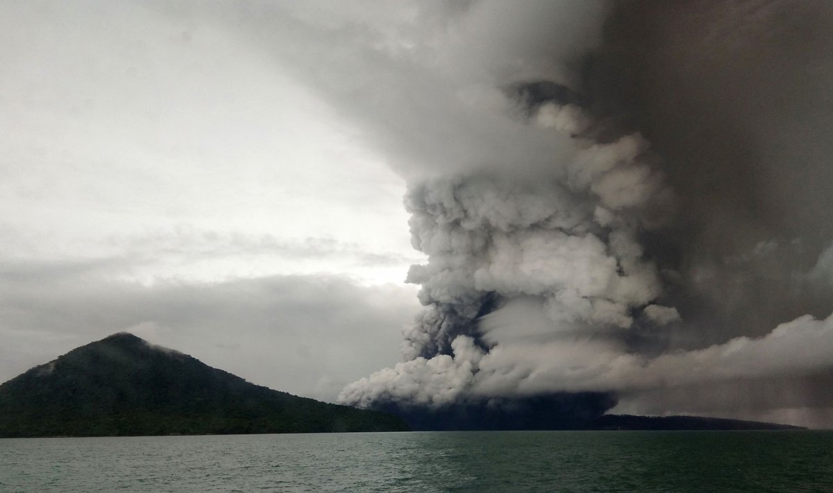 Anak Krakatau vulkaan eile. 