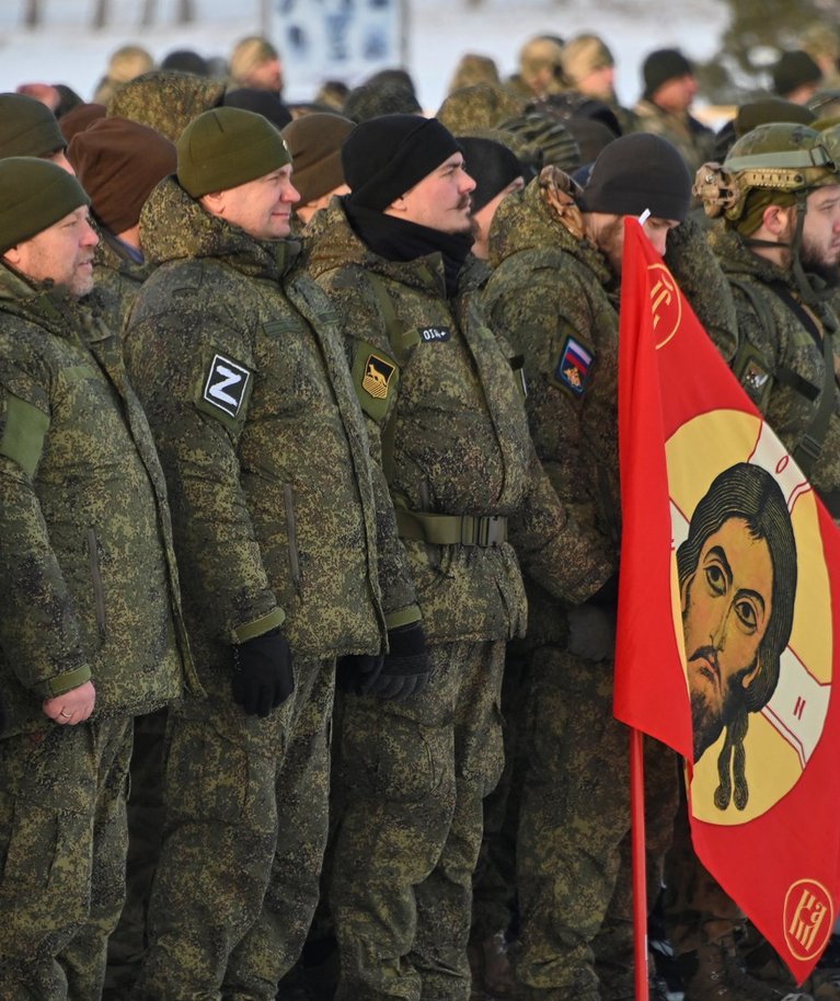 Osalise mobilisatsiooni käigus värvatud Vene reservväelased. Foto on tehtud 6. jaanuaril 2023.