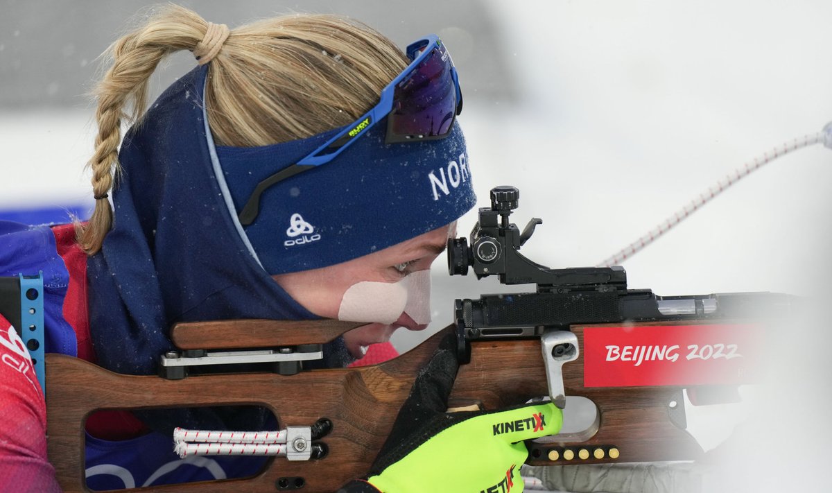 Norra naiste koondise liider Marte Olsbu Röiseland on Pekingist võitnud kolm kuldmedalit.