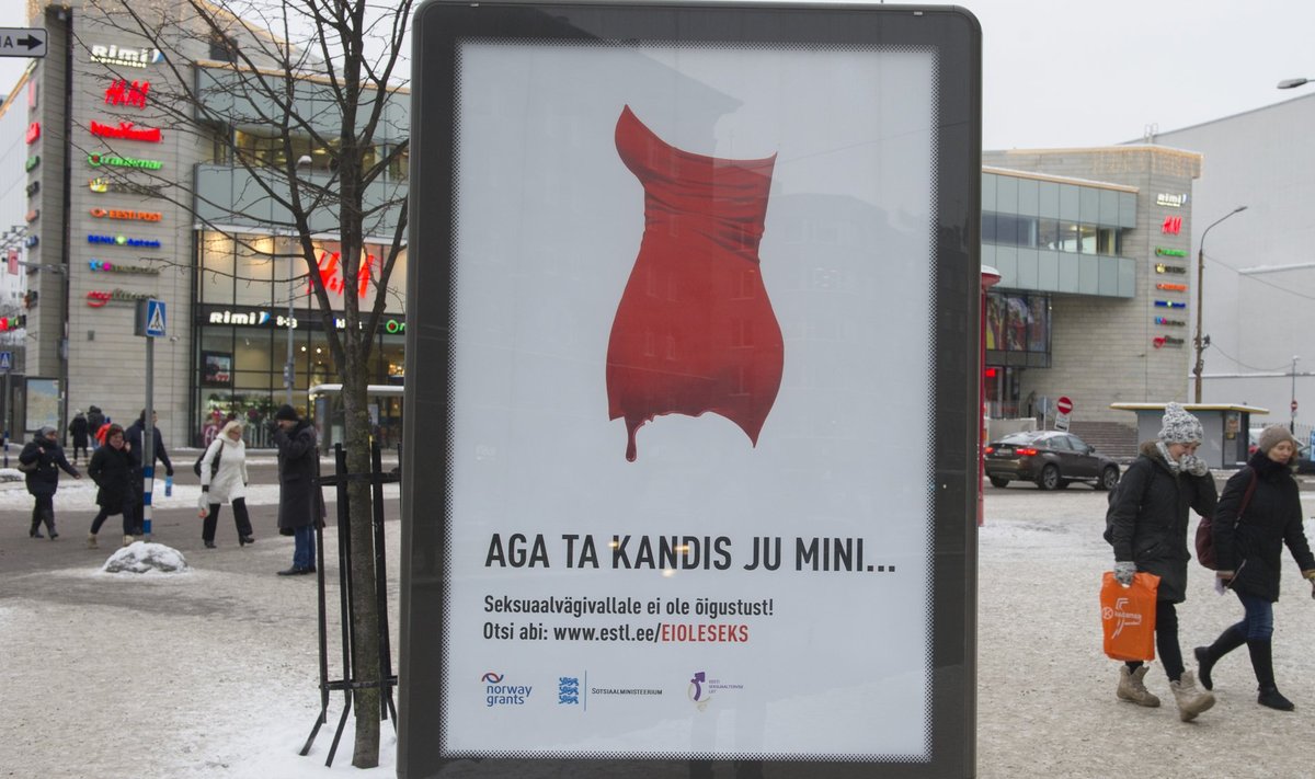 JUST ÕIGEL AJAL: Väljas paugub pakane ja Tallinnas algas seksuaalvägivalla vastane kampaania, mis osutab miniseelikule.
