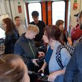 ФОТО читателя | В вагоне таллиннского поезда велосипедный коллапс