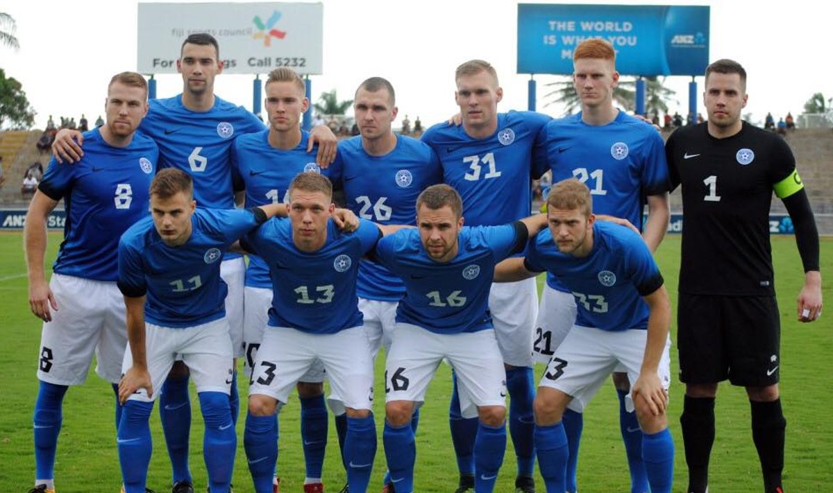 Eesti jalgpallikoondis kohtumises Fidžiga.