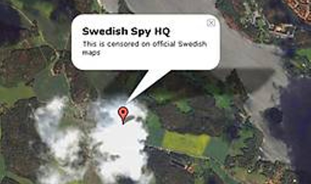 PEITUSEMÄNG FOTODEGA: Google Earth"'is on strateegilise paiga peal pilveke