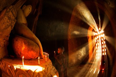 At prayer in Bagan