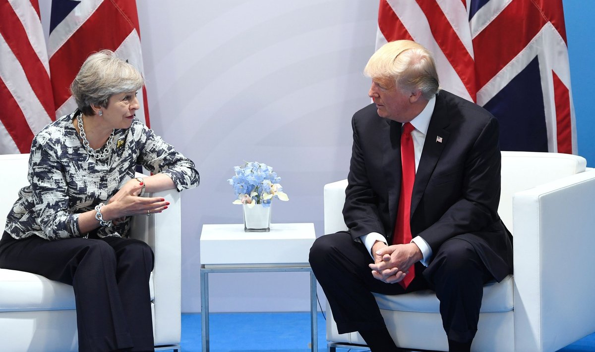 Theresa May ja Donald Trump G20 kohtumisel