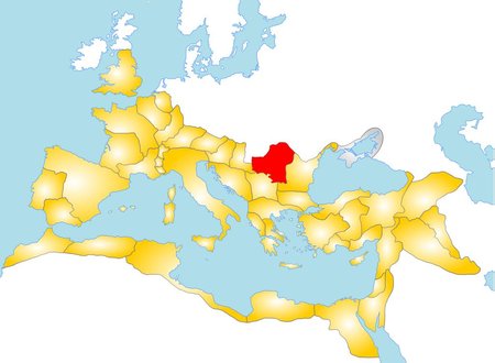 Rooma impeerium 117. aastal, Daakia on eraldatud punasega