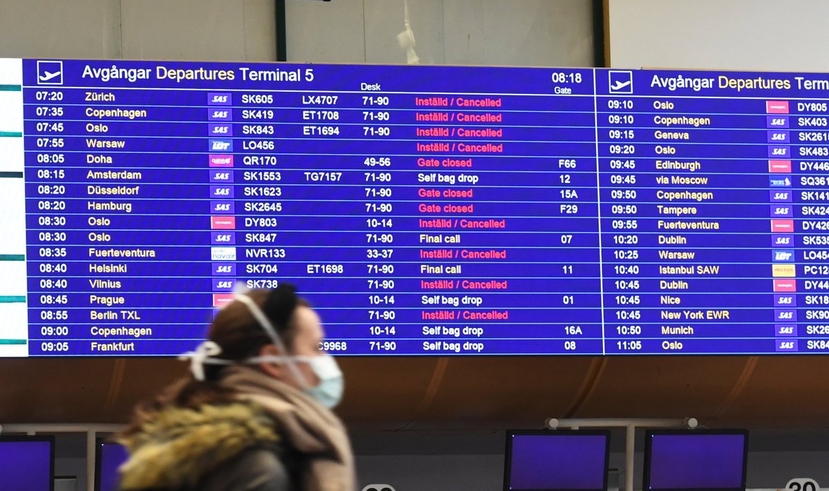 Paljud lennud on tühistatud, mis raskendab eestlaste tagasitulekut koju.