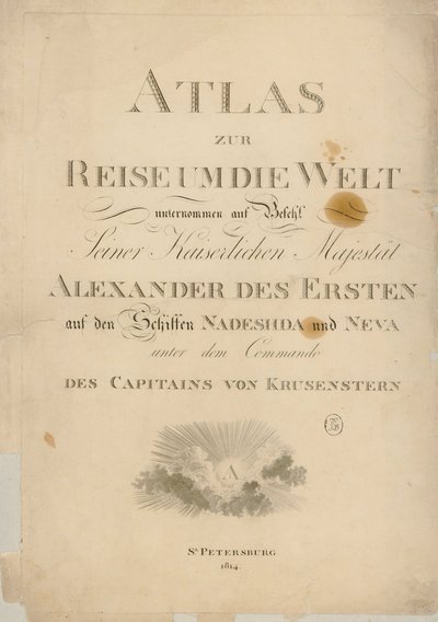 Krusensterni atlase tiitelleht, 1814.