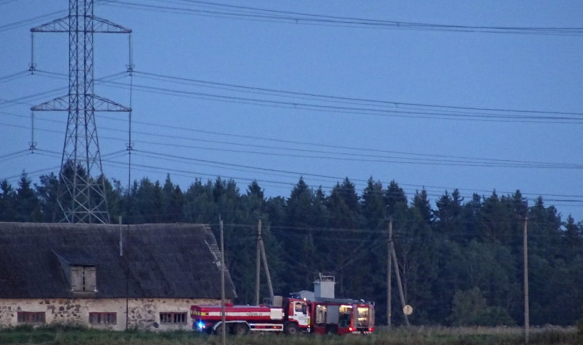 Eile õhtul Saku vallas alajaama ümber puhkenud kulupõlengu põhjustas kohalike sõnul elektriliinidesse lennanud kuumaõhupall.