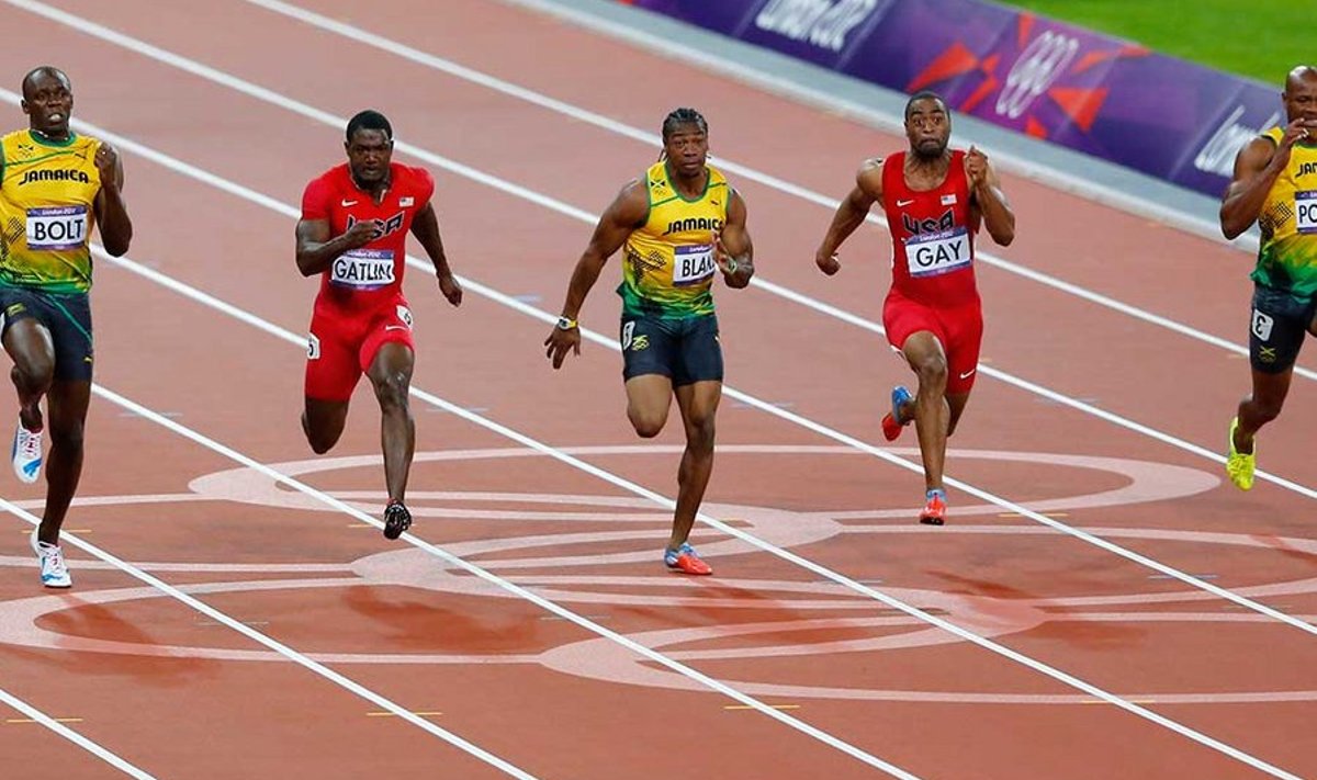 Mullu peetud Londoni mängudel jooksid kõrvuti viis vägevat (vasakult): Usain Bolt, Justin Gatlin, Yohan Blake, Tyson Gay ja Asafa Powell. Dopinguga on varem vahele jäänud Gatlin, nüüd on süüdlaste seas ka Powell ja Gay. Peale selle võitleb Blake vigastusega. Seega Moskvas vist Boltile erilist konkurentsi ei pakuta.