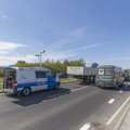 DELFI FOTOD: Lennujaama juures põrkasid kokku veoauto ja Volvo, liiklus sündmuskohal tugevalt häiritud