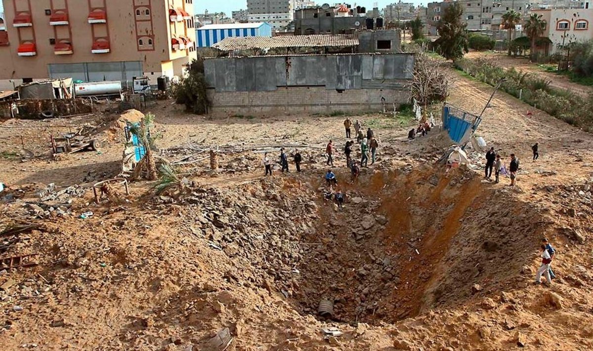 Pommiauk: Iisraeli sõja­lennukite töö Gaza Stripil 26. veebruaril 2011. aastal. (Sipa/Scanpix)