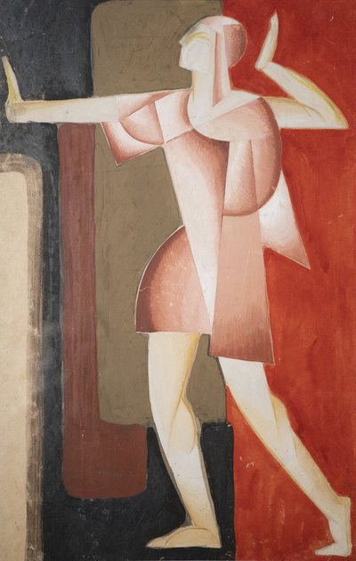 VADYM MELLER (1884–1962): sketch of a costume for the collective artistic composition The Sky is Burning. Hnat Mykhailychenko Theatre, 1921. Gouache and watercolour on cardboard.