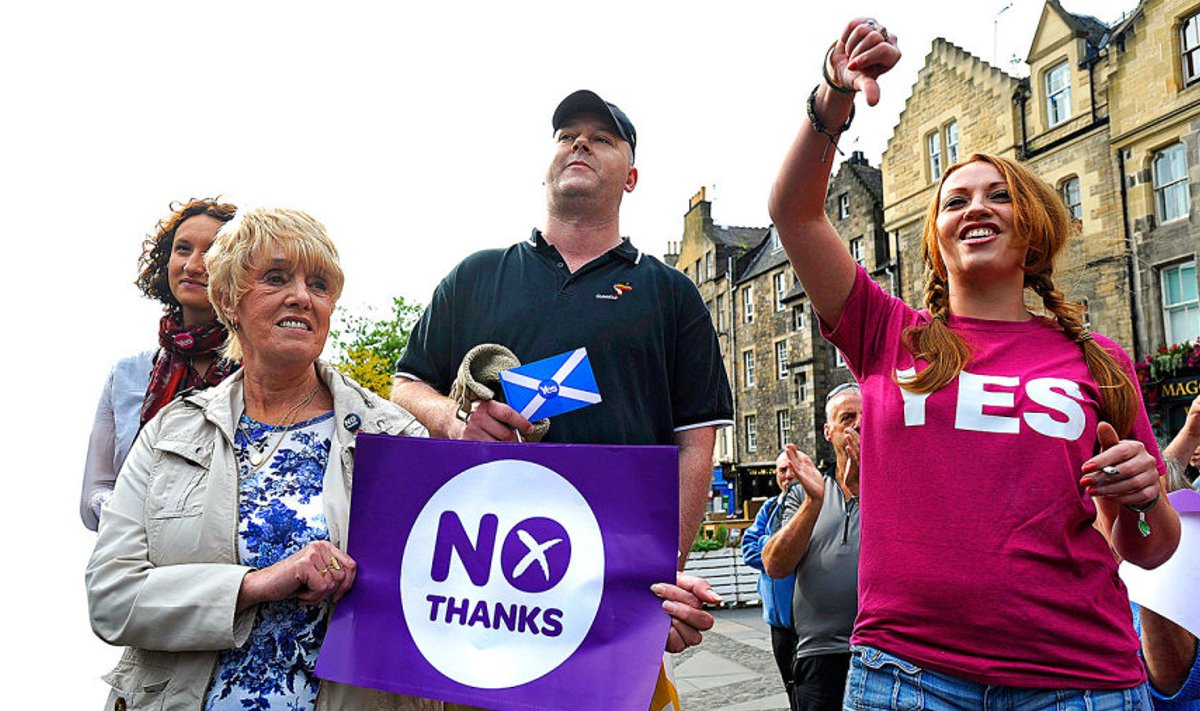 Inglastega koos või omaette? küsitluste põhjal on Šotimaa iseseisvuse pooldajaid ja vastaseid enam-vähem võrdselt.