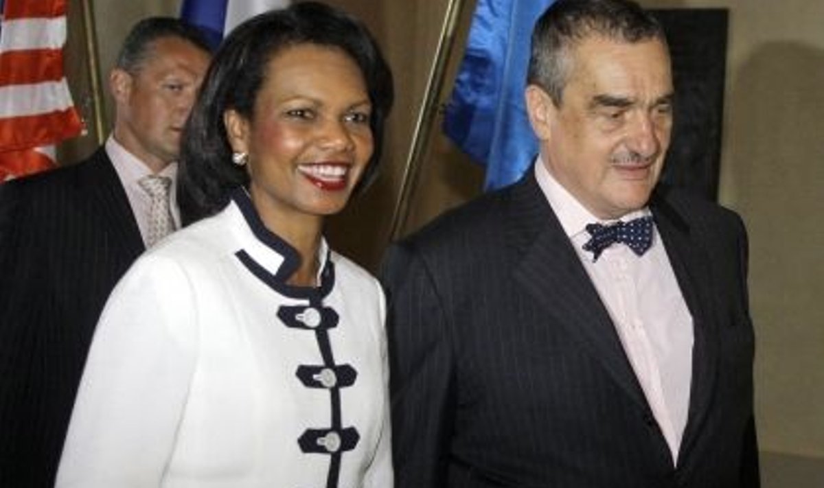 USA riigisekretär Condoleezza Rice ja Tšehhi välisminister Karel Schwarzenberg