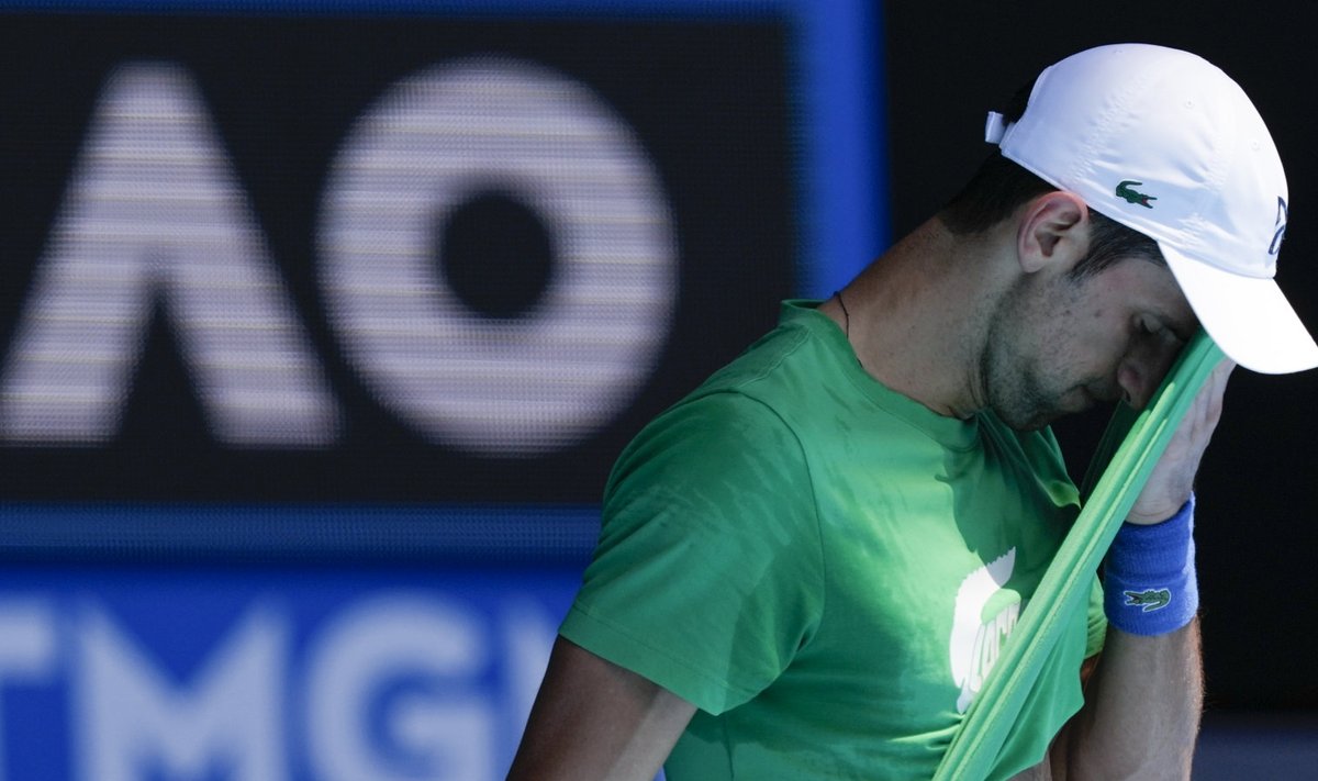 Novak Djokovic täna Melbourne'i tennisekompleksi Margaret Court Arenal.