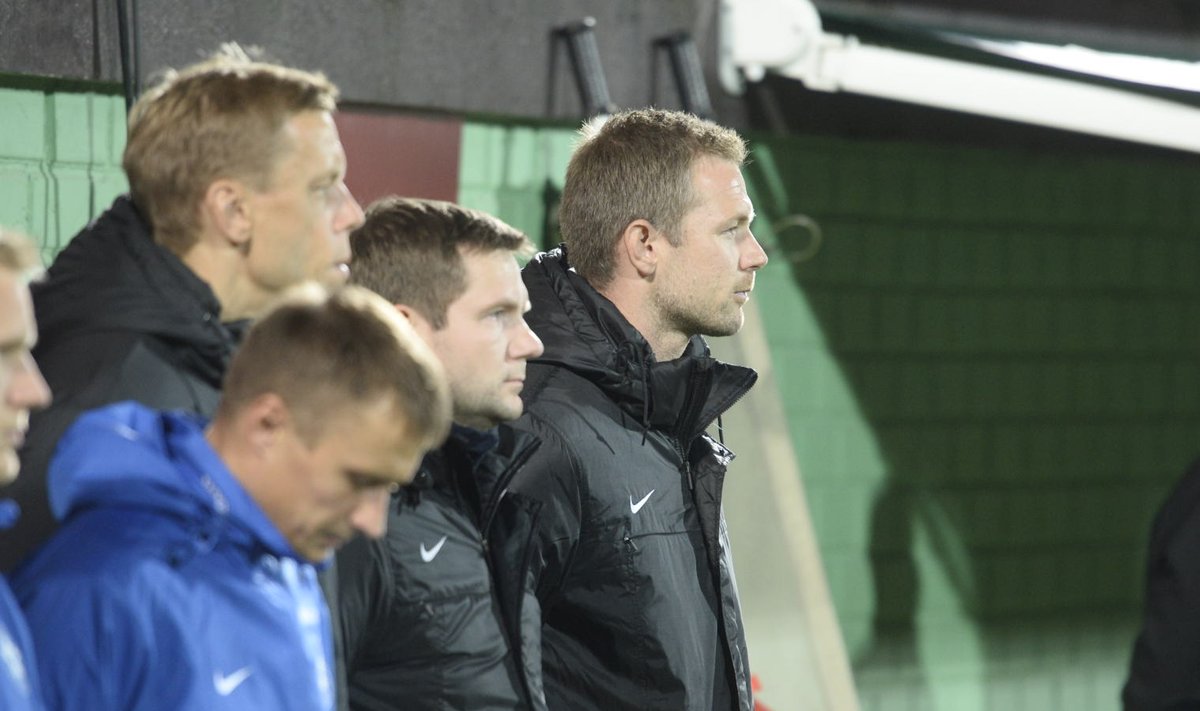Magnus Pehrsson (paremal) mängu eel Leeduga