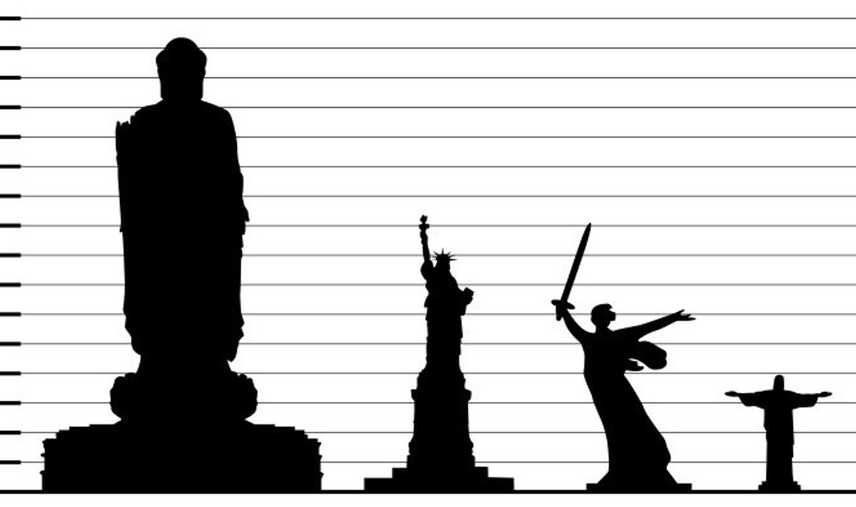 Kõrgete monumentide võrdlus.