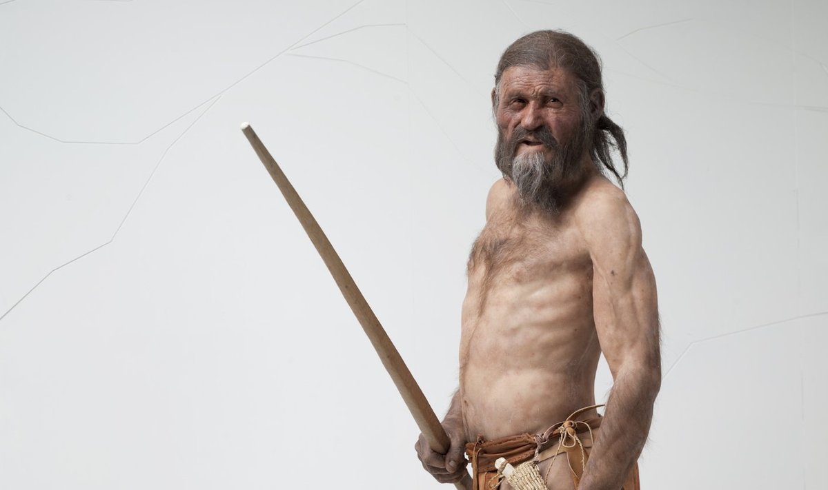 Jäämees Ötzi rekonstruktsioon Lõuna-Tirooli arheoloogiamuuseumis