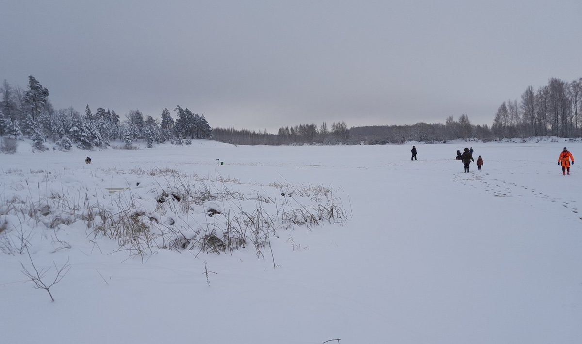 Рыбаки, вышедшие на лед