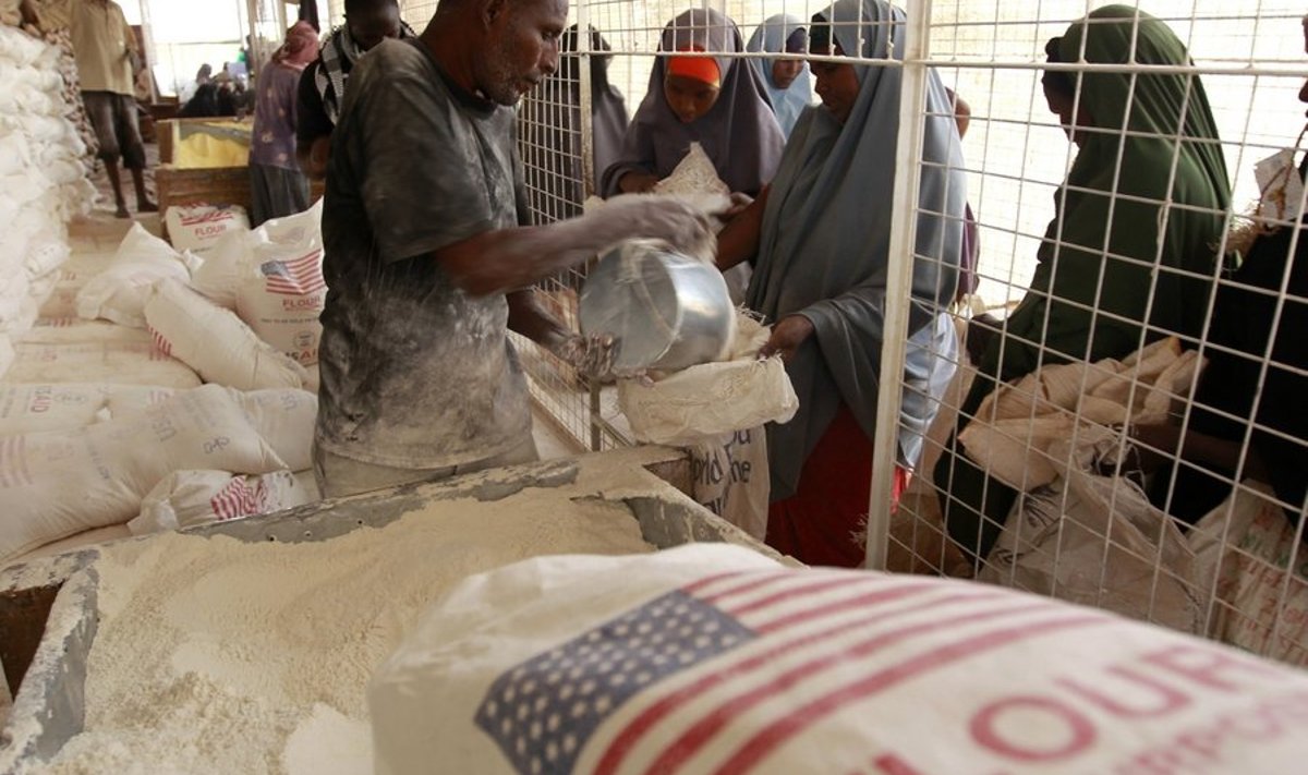 USA toiduabi, mida jagatakse Aafrika näljahäda leevendamiseks Somaalias