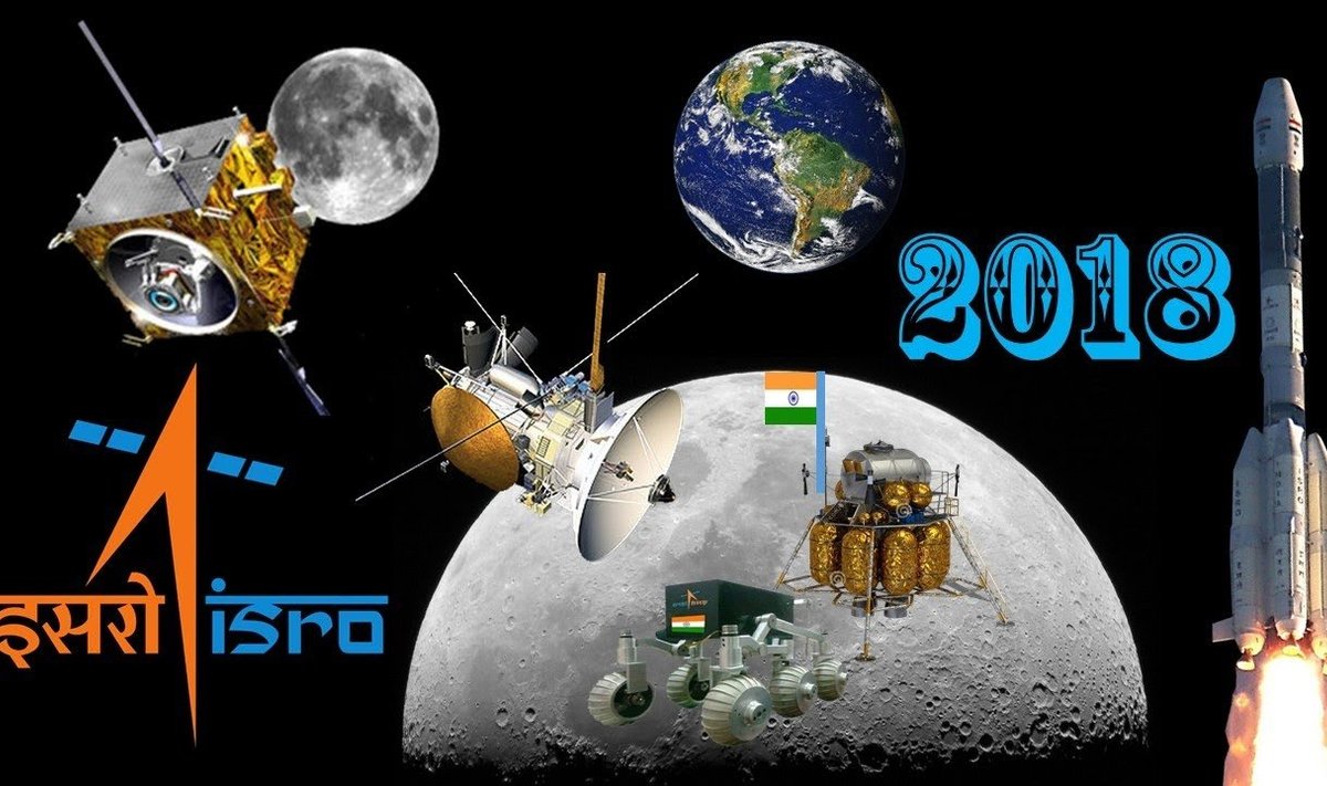 Omapärane kollaaž Chandrayaan-2 missiooni seadmetest ja eesmärkidest.