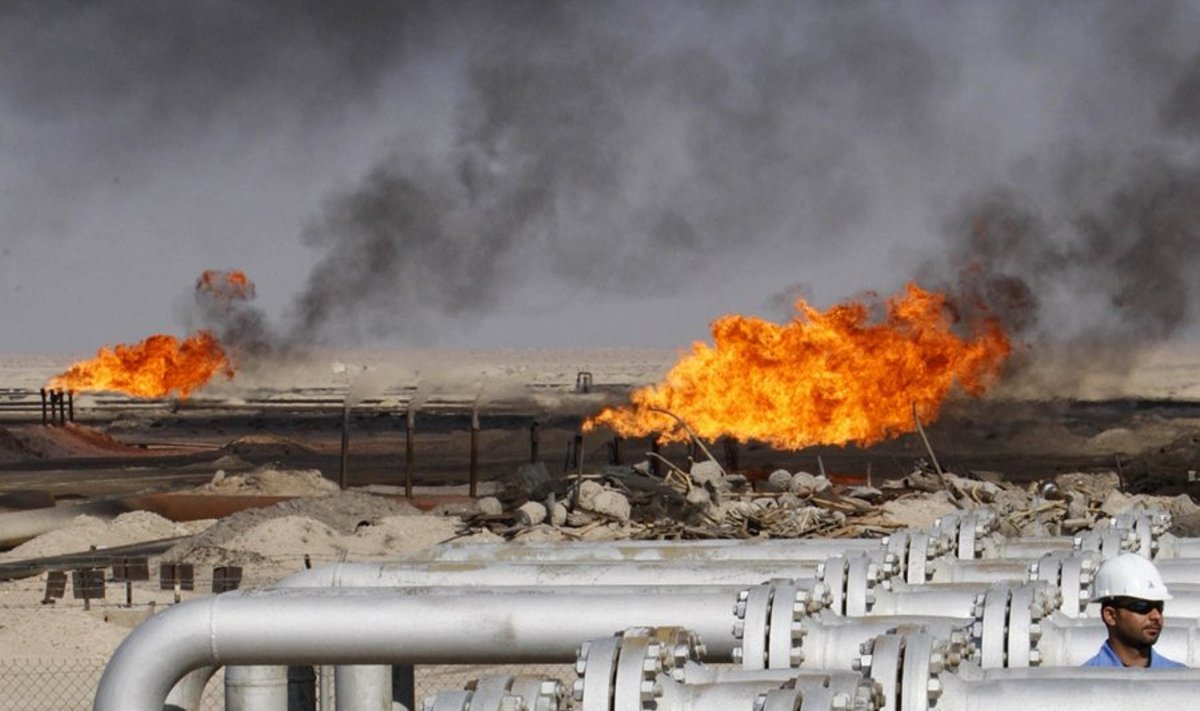 Kasutu gaas, mis põleb BP ja Hiina riikliku naftaettevõtte arendataval Rumaila naftaväljal.