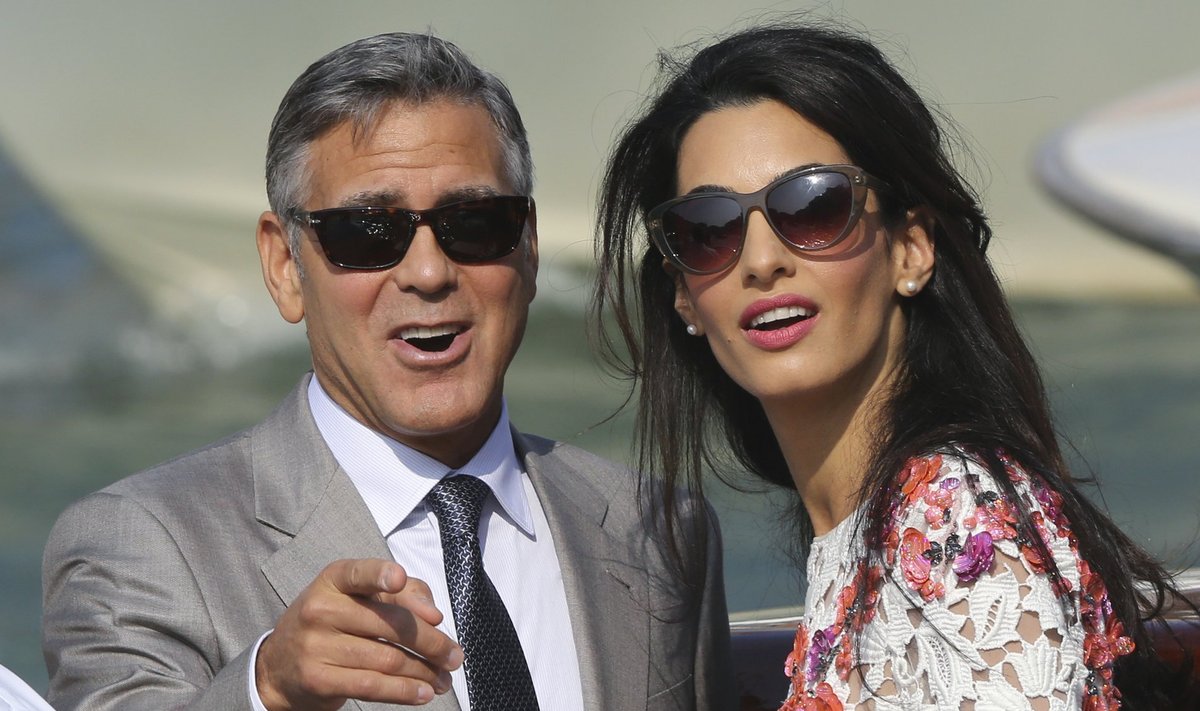 George Clooney koos abikaasa Amal Alamuddiniga