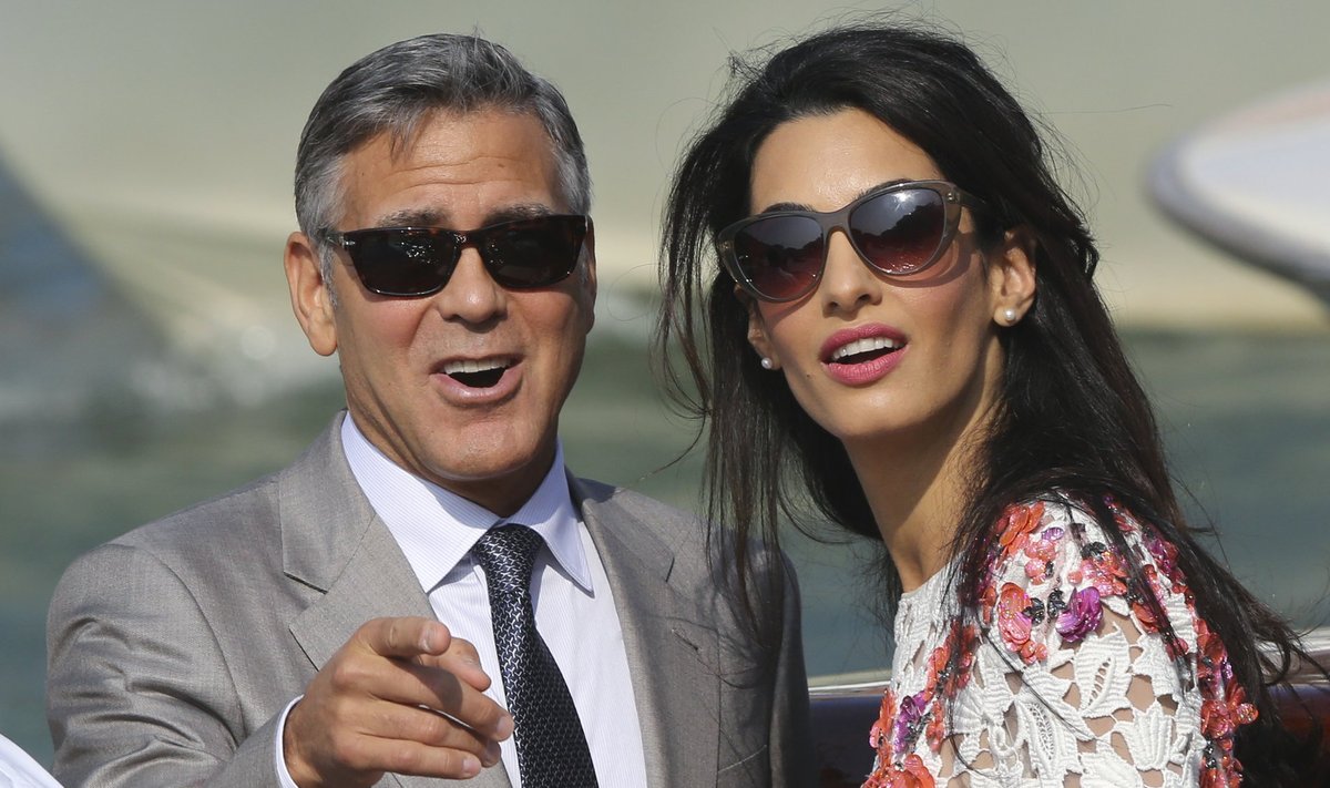 George Clooney koos abikaasa Amal Alamuddiniga