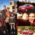KLÕPS | Evelyn Mikomägi perekond sõidab nüüdsest tulipunase Teslaga
