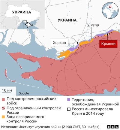 Река разделяет оккупированные Россией и подконтрольные Украине части юга Херсонской области