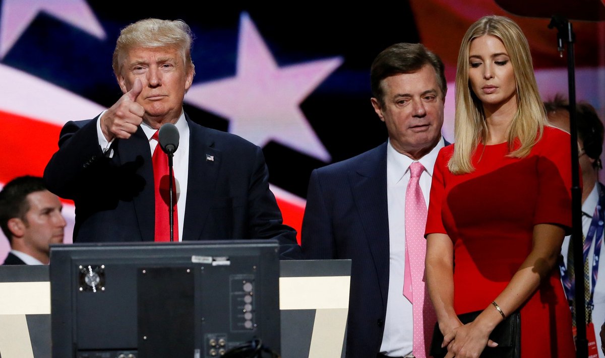 Donald Trump, Paul Manafort ja Ivanka Trump mullu juulis vabariiklaste kongressil, kus Trump ametlikult presidendikandidaadiks kinnitati.