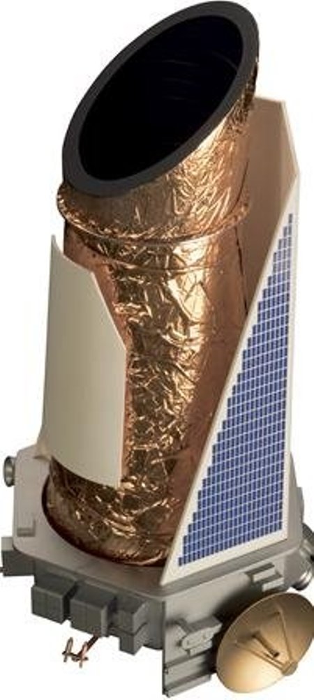 Kepleri teleskoop. Läbimõõt 2,7 m, pikkus 4,7 m, mass ülessaatmisel 1052 kg, fotomeetri mass 478 kg, 10 m2 päikesepatareisid, maksumus 447 miljonit eurot. Foto NASA