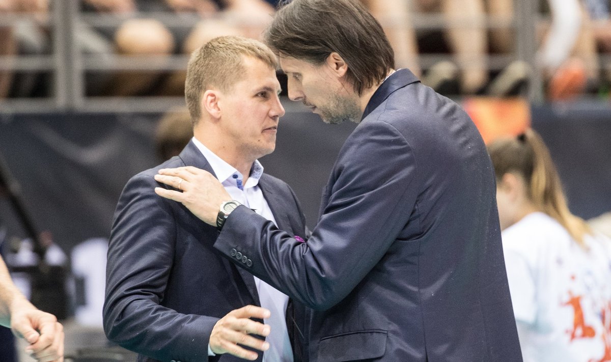 Eesti koondise treenerid Rainer Vassiljev ja Gheorghe Cretu.
