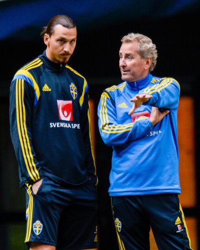 Rootsi koondise praegune peatreener Erik Hamren staarründaja Zlatan Ibrahimoviciga