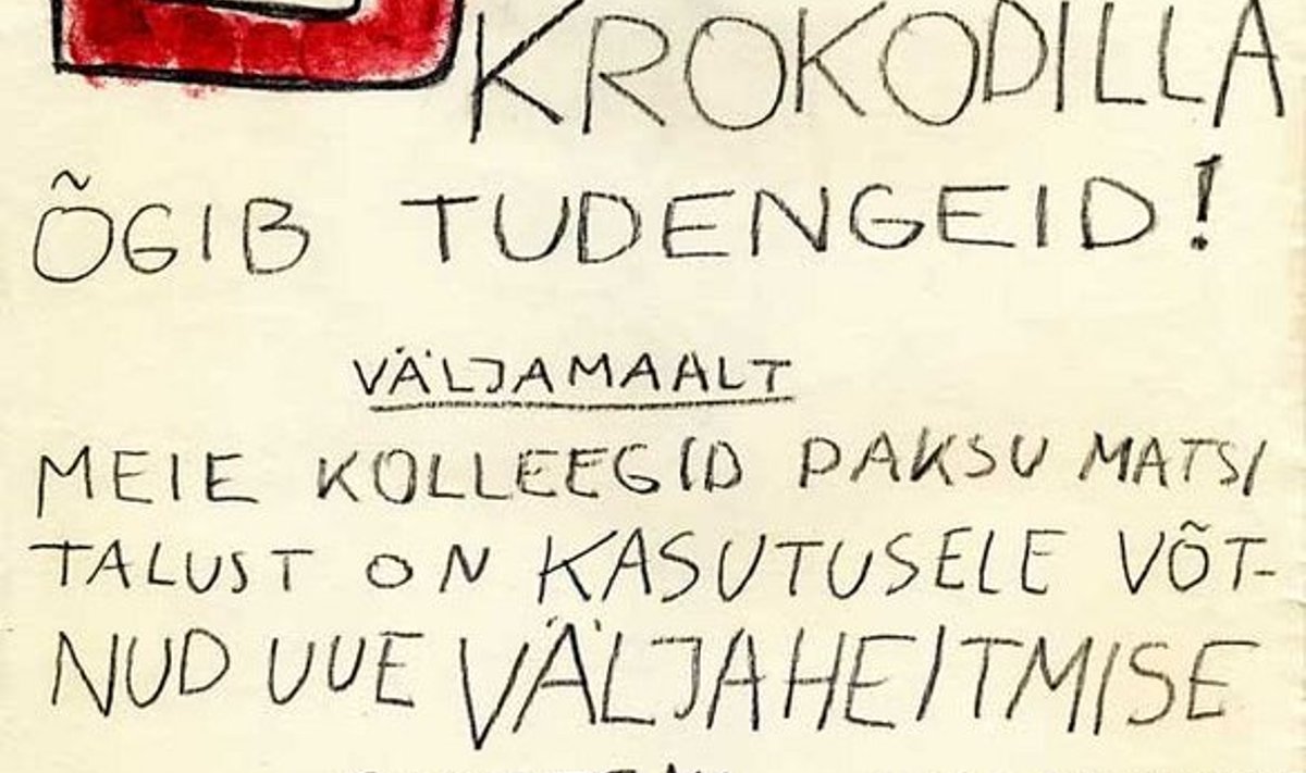 POTIPEGASUS: Noorte spetsialistide säutsumised aastast 1966. Vetsuseinal ilmunud ajaleht Käimla Kaja, peatoimetajaks arhitektuuriüliõpilane Leonhard Lapin.