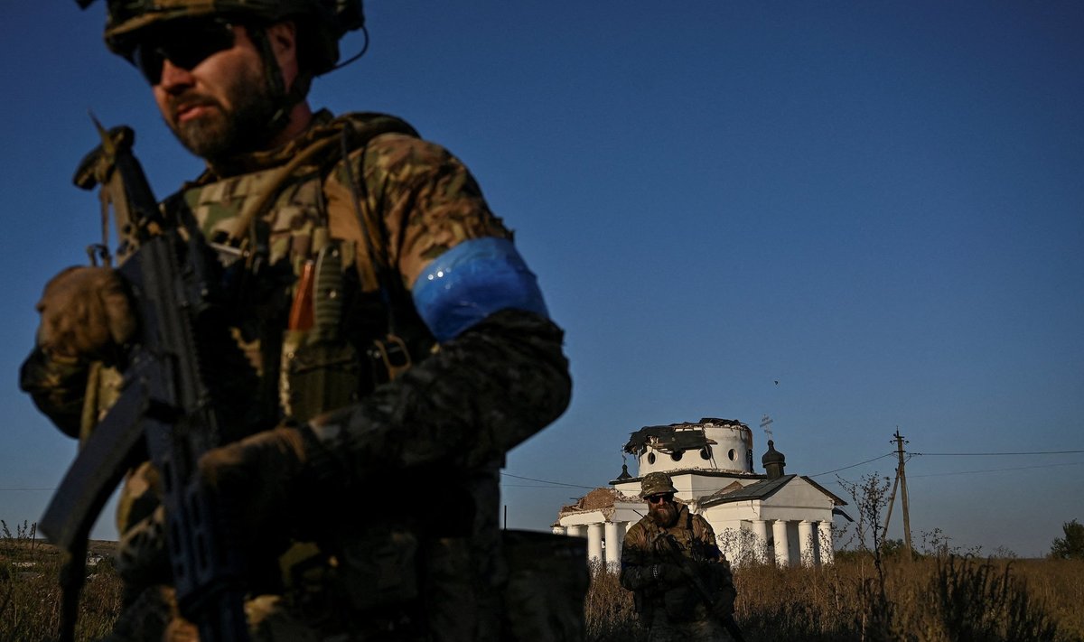 Ukraina sõdurid Bahmuti lähedal.