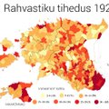 ИНТЕРАКТИВНАЯ КАРТА: Как менялась плотность населения в Эстонии на протяжении столетия