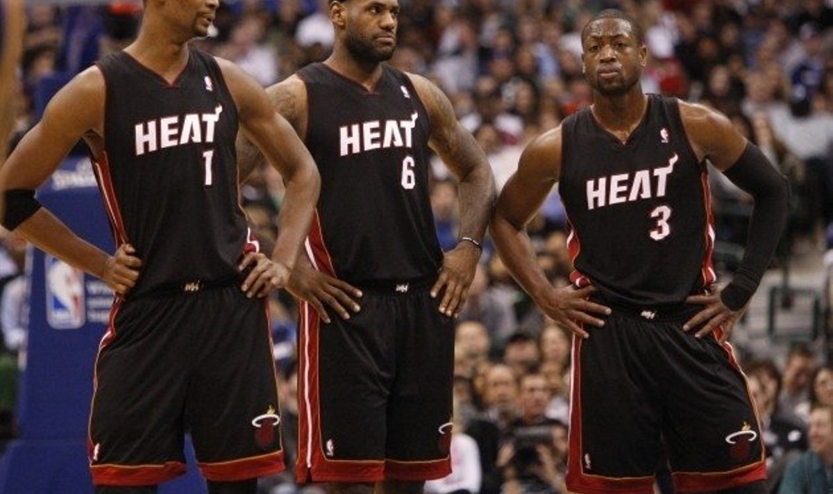 Miami Heati superkolmik Bosh, James ja Wade, NBA, korvpall