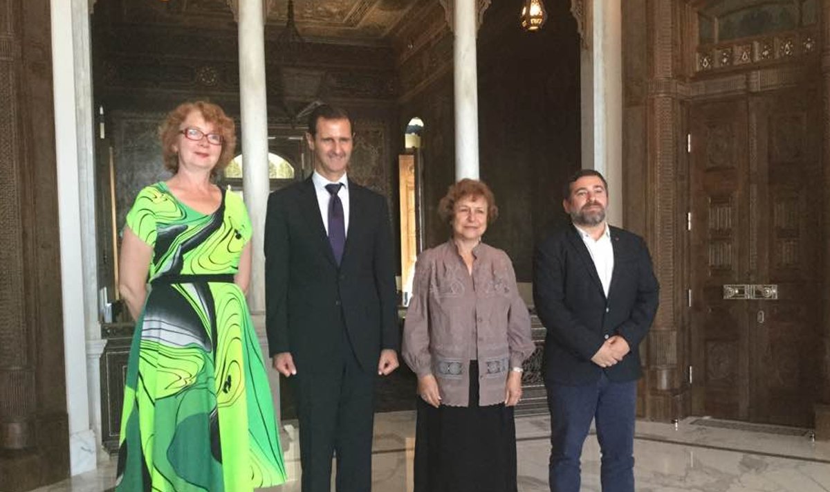 Yana Toom, Bashar al-Assad, Tatjana Ždanoka ja Javier Couso Permuy