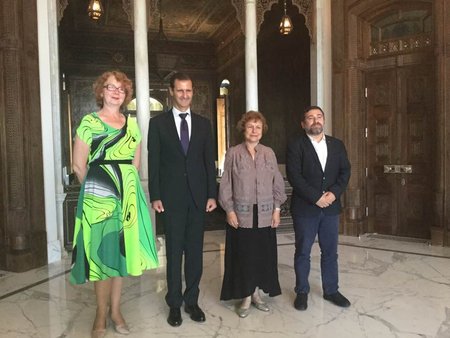 Yana Toom, Bashar al-Assad, Tatjana Ždanoka ja Javier Couso Permuy