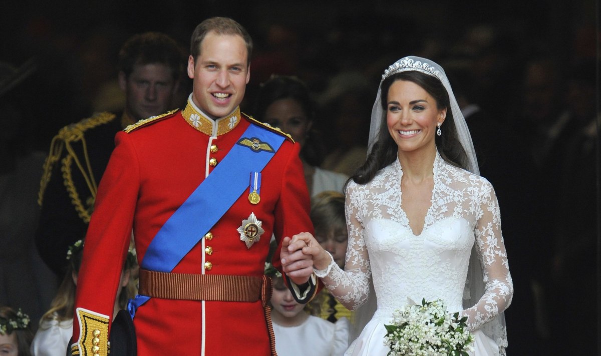 File photograph shows Britain's Prince William and Catherine, Duchess of Cambridge, walking after their wedding ceremony in Westminster Abbey