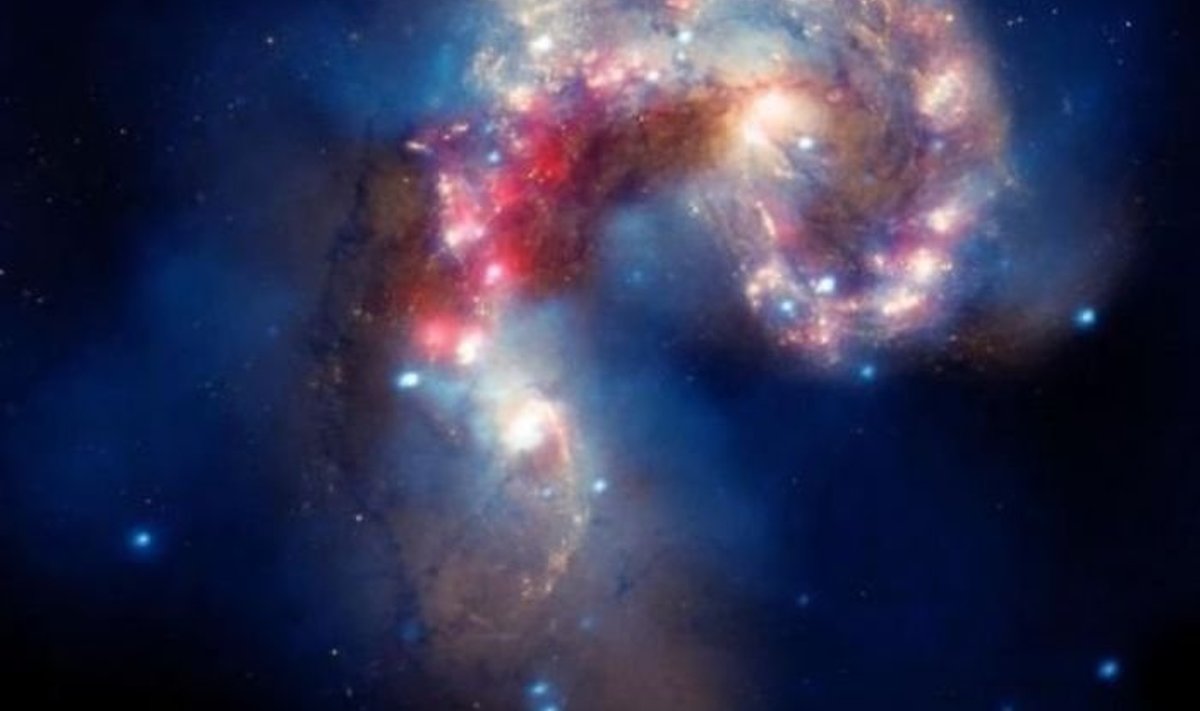62 miljoni valgusaasta kaugusel paiknevate galaktikate kokkupõrge. Foto: NASA