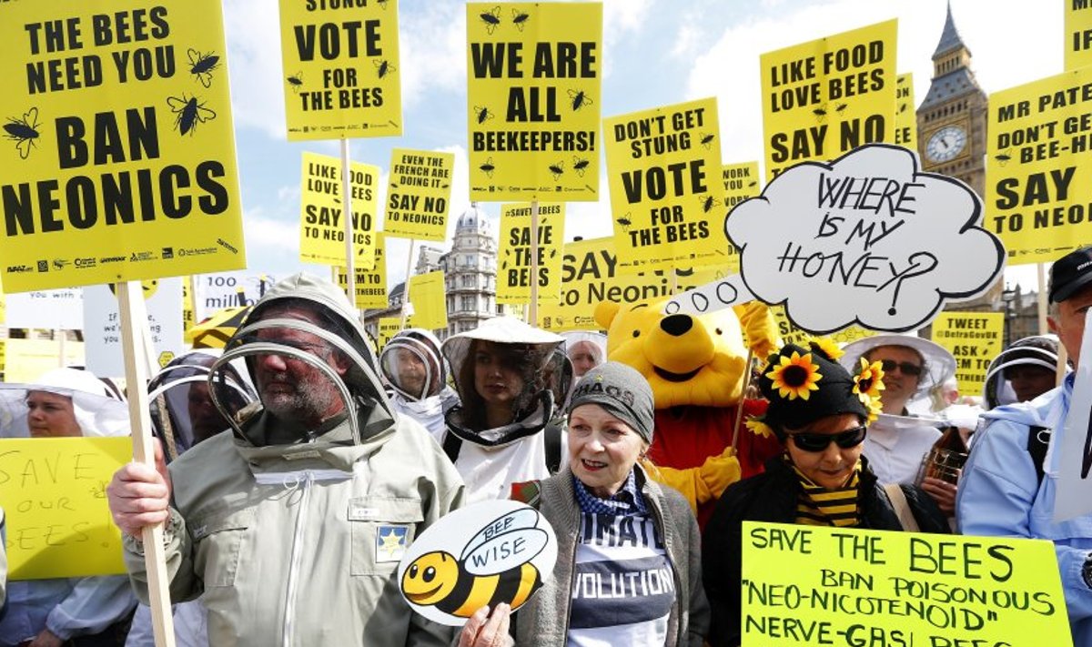 Neonikotinoidide vastane meeleavaldus Londonis aprillis 2013.  Foto: Andrew Winning/Reuters-Scanpix