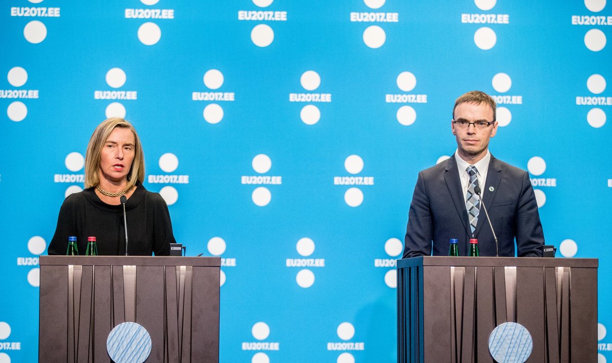 Federica Mogherini ja Sven Mikseri pressikonverents