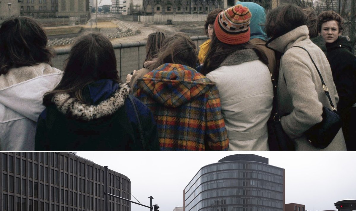 Üleval: Lääne-Saksa tudengid vaatavad 1973. aastal Potsdamer Platzi suunas. All: vaade platsile tänavu novembris