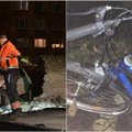 В Таллинне автомобиль врезался в кирпичную стену, местный комик остался без велосипеда