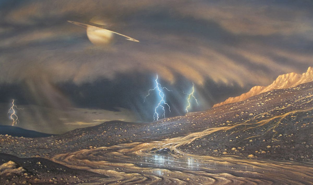 Kunstniku kujutis Titani pinnast. David A. Hardy (AstroArt) / NASA