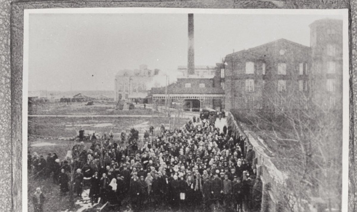 1905. aasta 12. jaanuari streigiga ühinesid ka Balti Puuvillavabriku töölised.