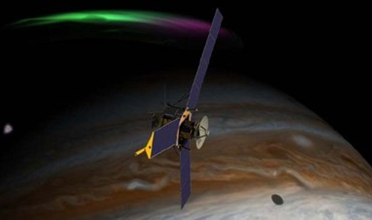 Juno poolt Maale tagasi saadetavate andmete hulgas on tõenäoliselt ka fotod Päikesesüsteemi võimsaimatest virmalistest. NASA, JPL-Caltech